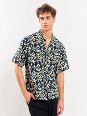 Ikkat waves printed shirt